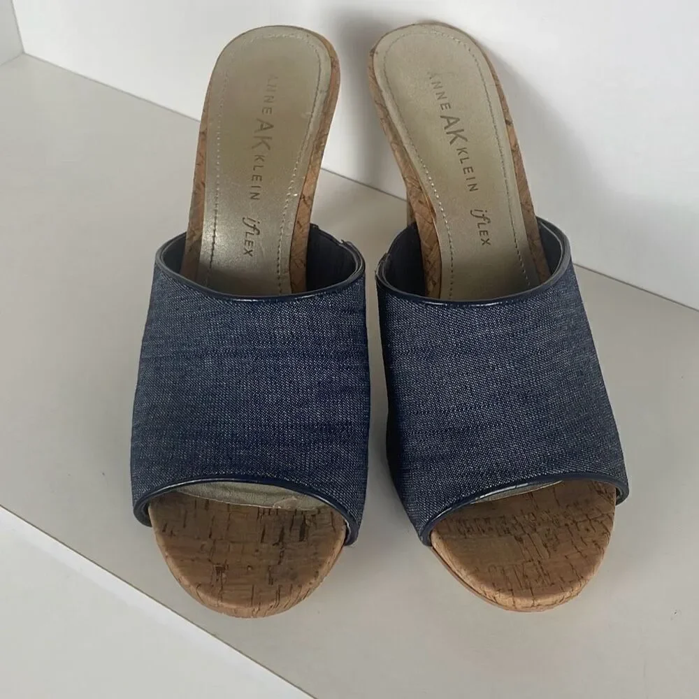 Anne Klein Ohno Denim Mule Sandals 8